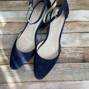 Cole Haan navy women’s wedge Mary Jane style comfort heels Sz 8.5